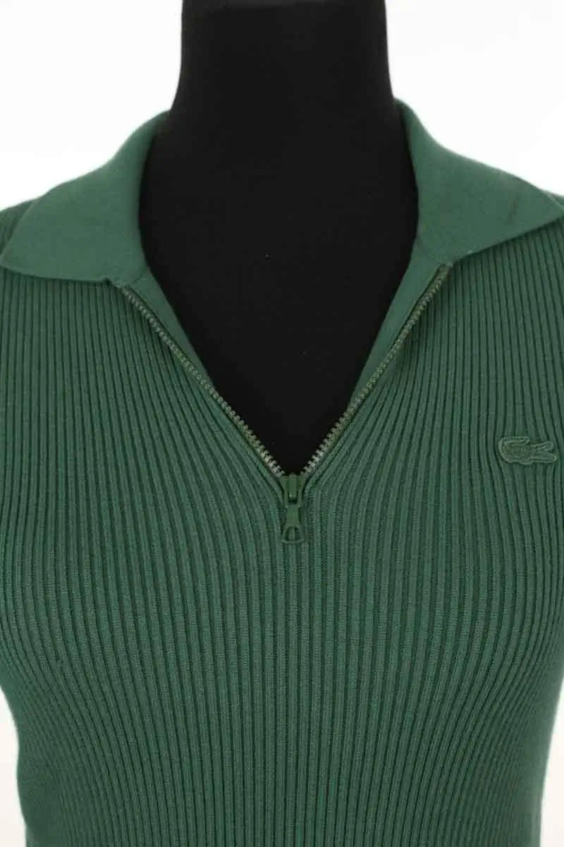 Top Lacoste Vert en Coton