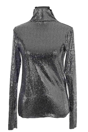 Top Maje Argent en Synthétique, taille M - Seconde Main