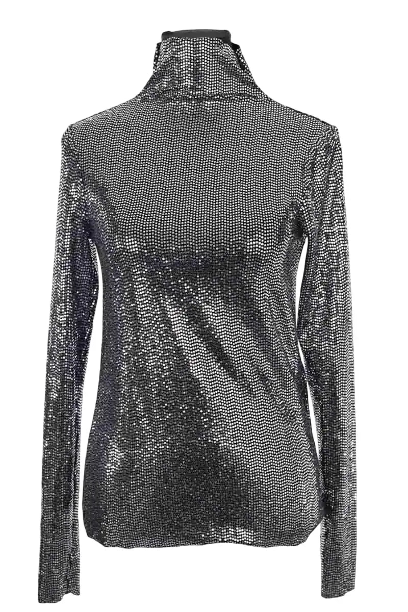 Top Maje Argent en Synthétique, taille M - Seconde Main