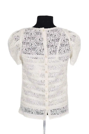 Top Maje Blanc en Coton