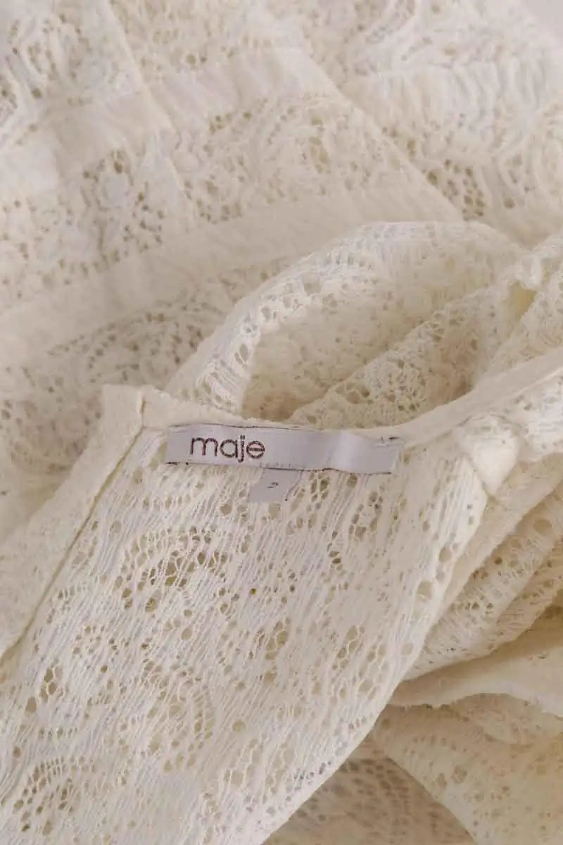 Top Maje Blanc en Coton