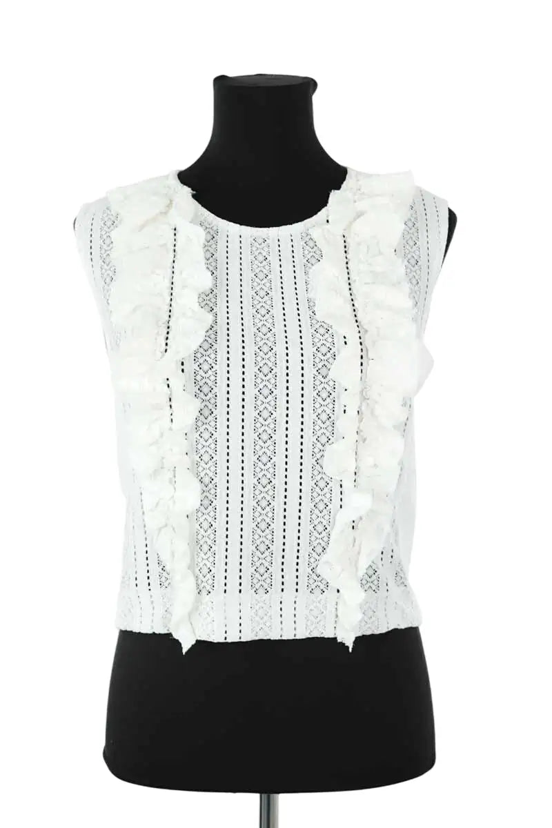 Top Maje Blanc en Polyamide, taille L - Seconde Main