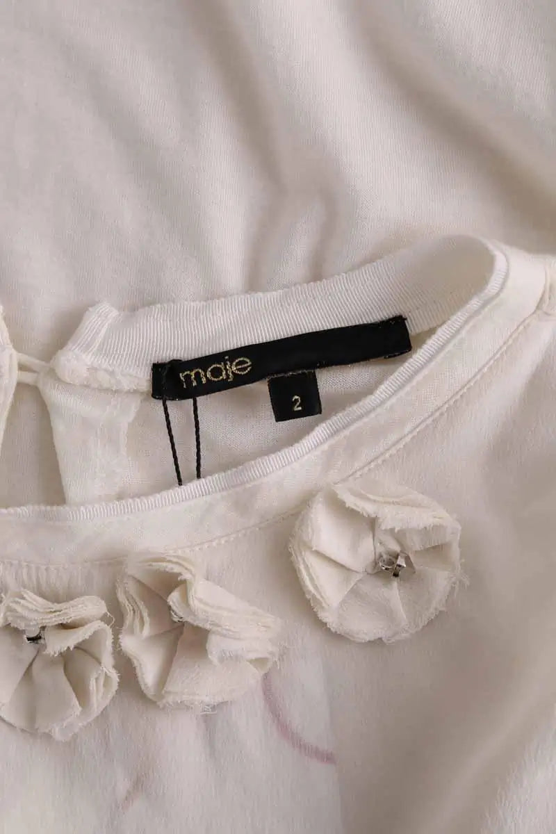 Top Maje Blanc en Viscose