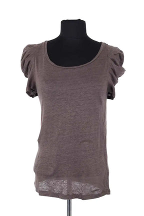 Top Maje Marron en Lin, taille L - Seconde Main