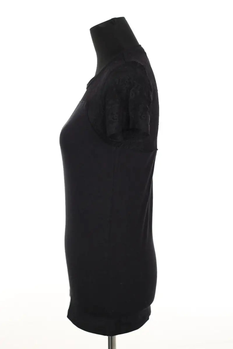 Top Maje Noir en Coton