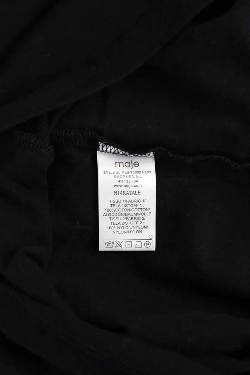 Top Maje Noir en Coton
