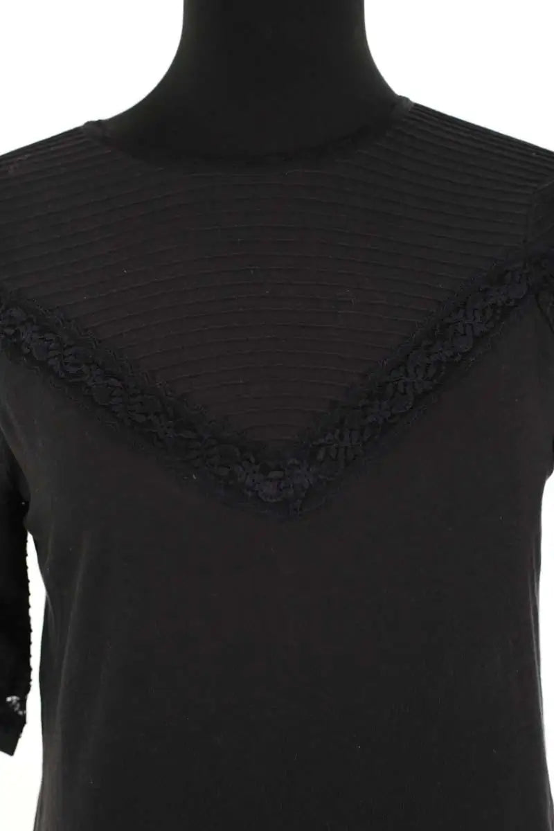 Top Maje Noir en Coton