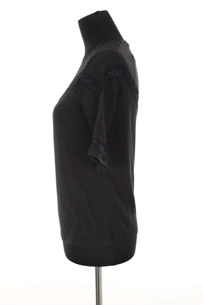 Top Maje Noir en Coton