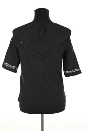 Top Maje Noir en Coton