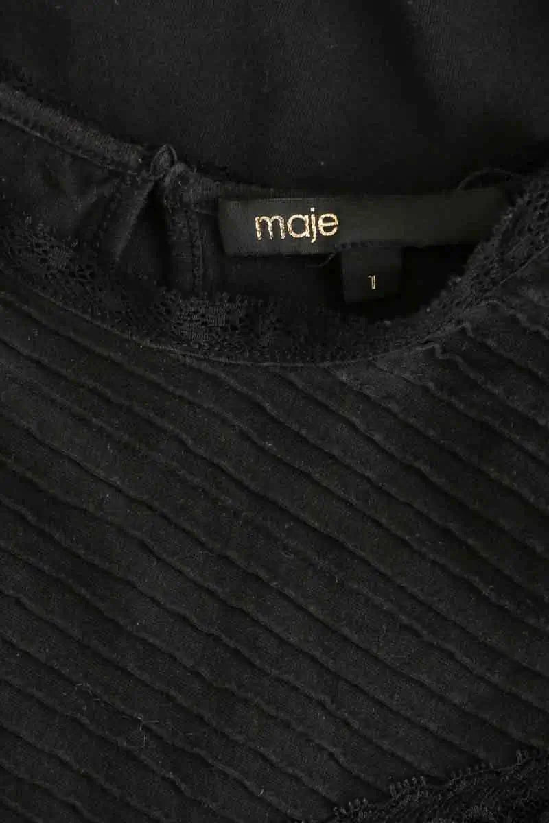 Top Maje Noir en Coton