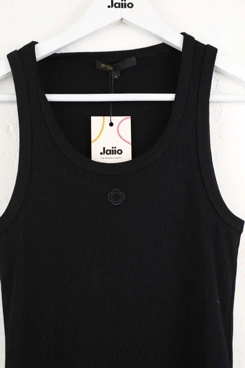 Top Maje Noir en Coton