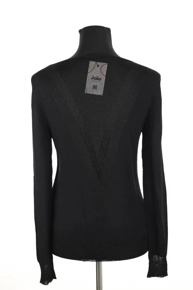 Top Maje Noir en Laine