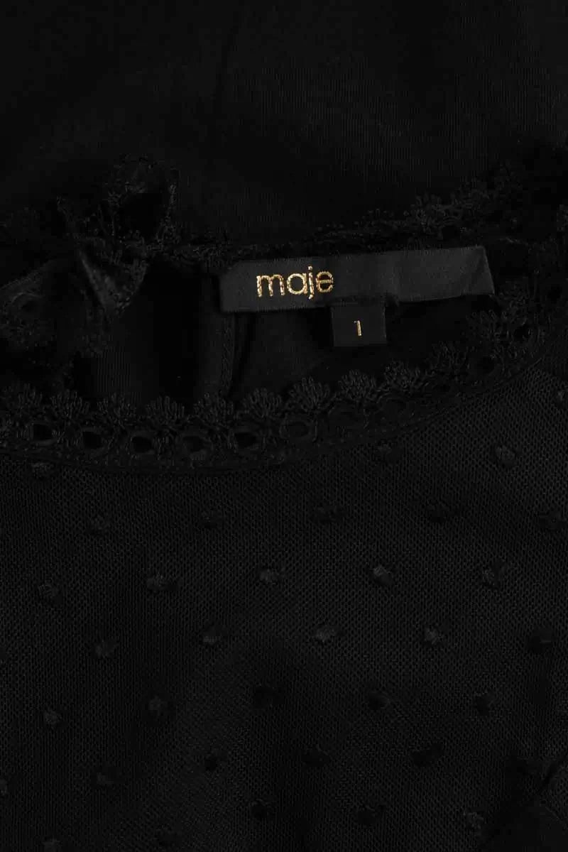 Top Maje Noir en Synthétique