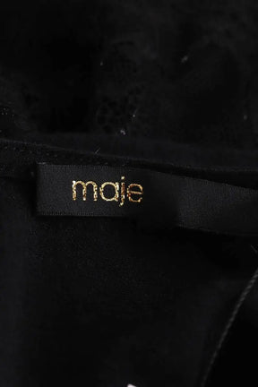Top Maje Noir en Synthétique