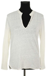 Top Majestic Filatures Blanc en Lin, taille S - Seconde Main