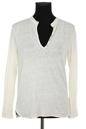 Top Majestic Filatures Blanc en Lin, taille S - Seconde Main