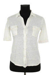 Top Majestic Filatures Blanc en Lin, taille XS - Seconde Main