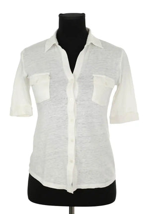 Top Majestic Filatures Blanc en Lin, taille XS - Seconde Main