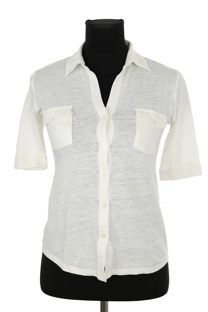 Top Majestic Filatures Blanc en Lin, taille XS - Seconde Main