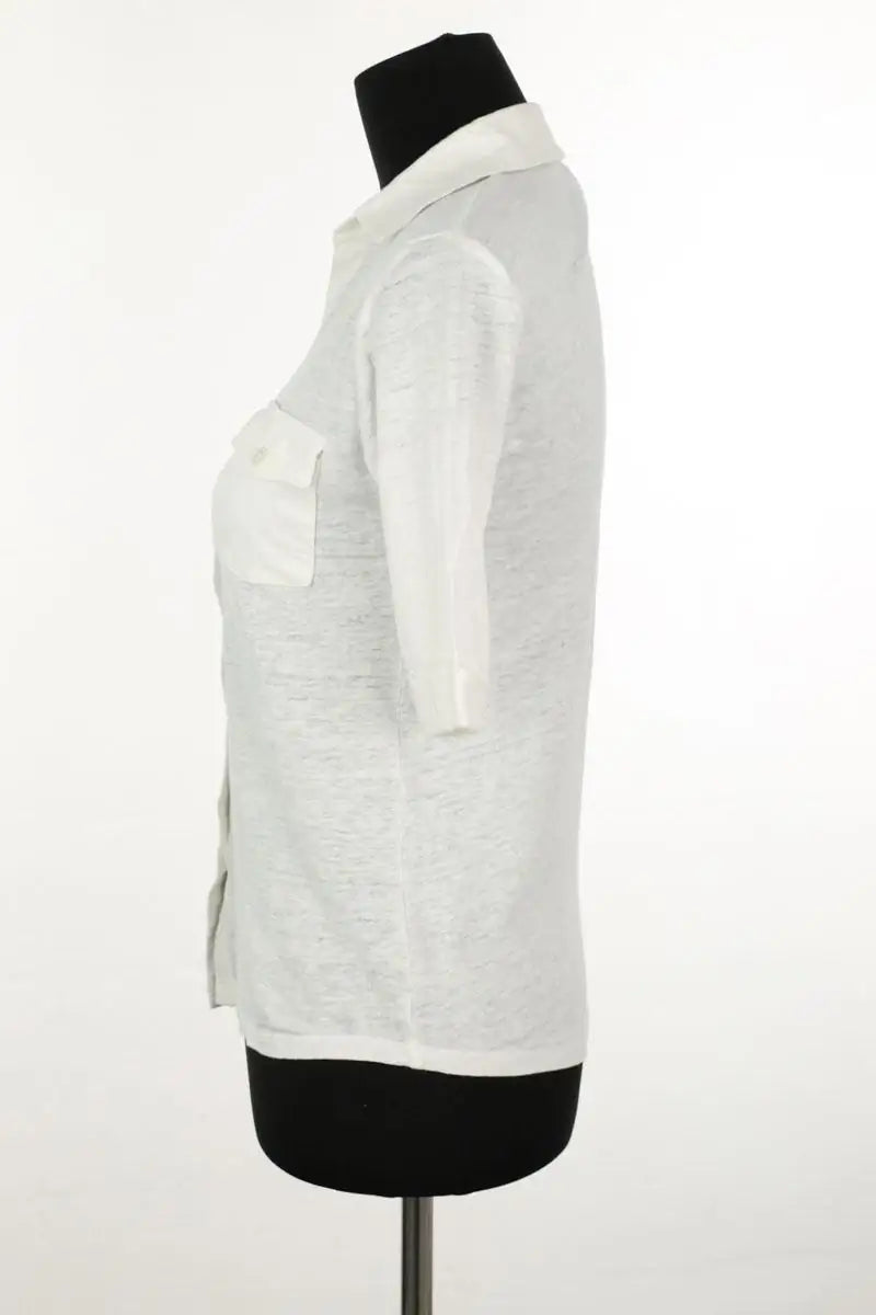 Top Majestic Filatures Blanc en Lin