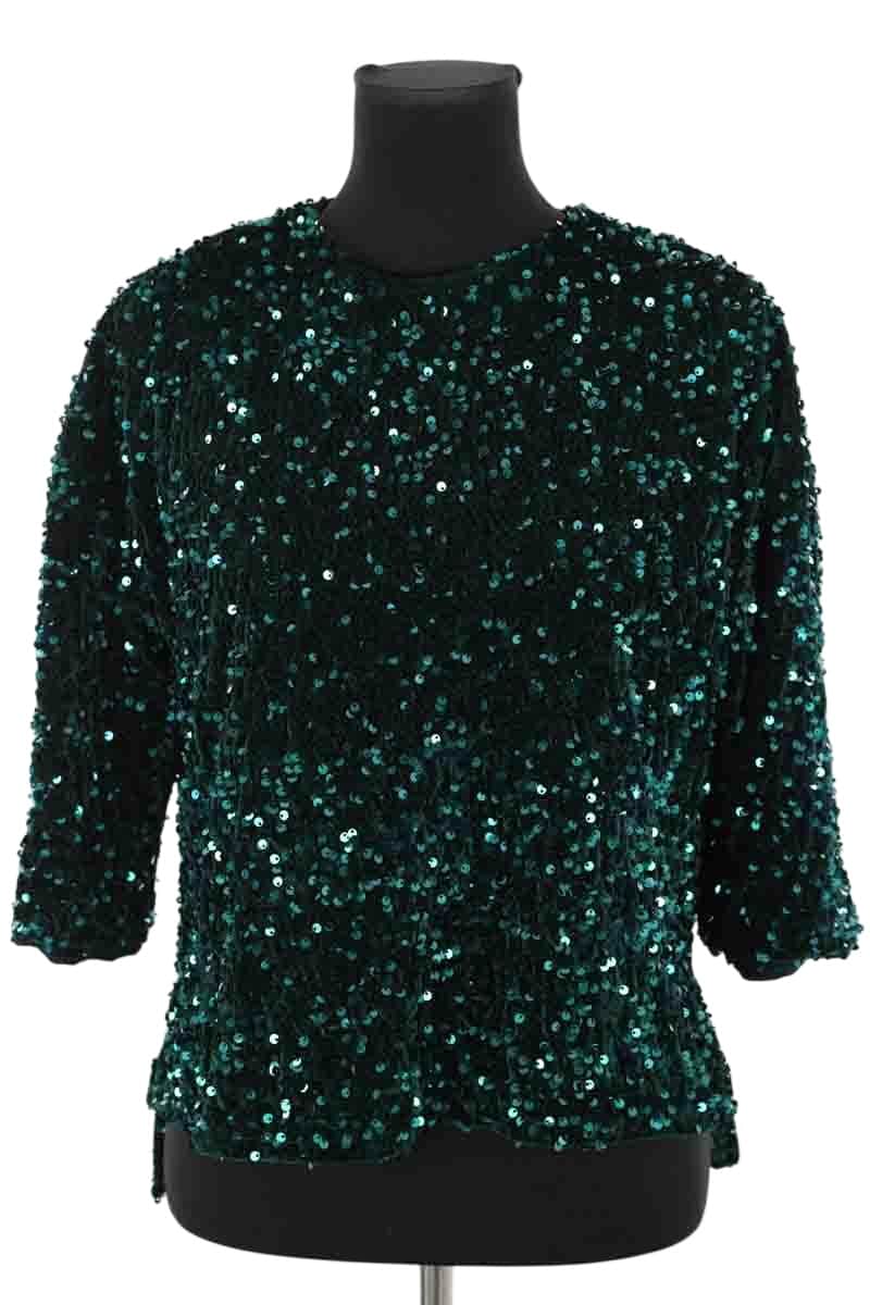 Top Modetrotter Vert en Paillettes, taille S - Seconde Main