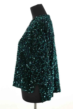 Top Modetrotter Vert en Paillettes