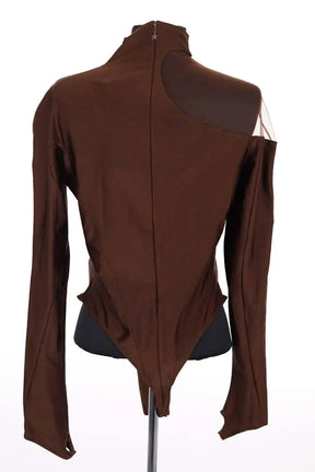 Top Mugler Marron en Synthétique