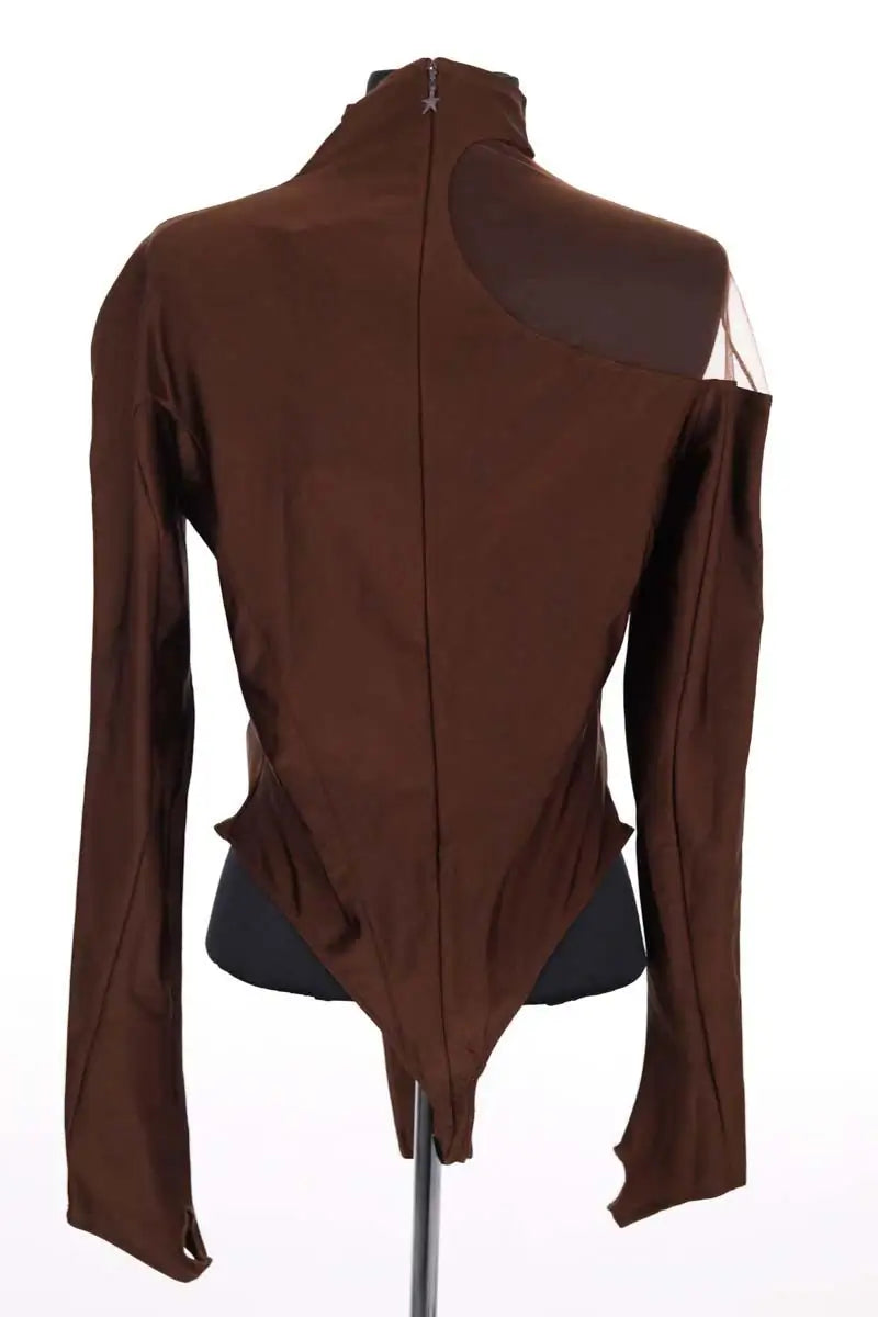 Top Mugler Marron en Synthétique