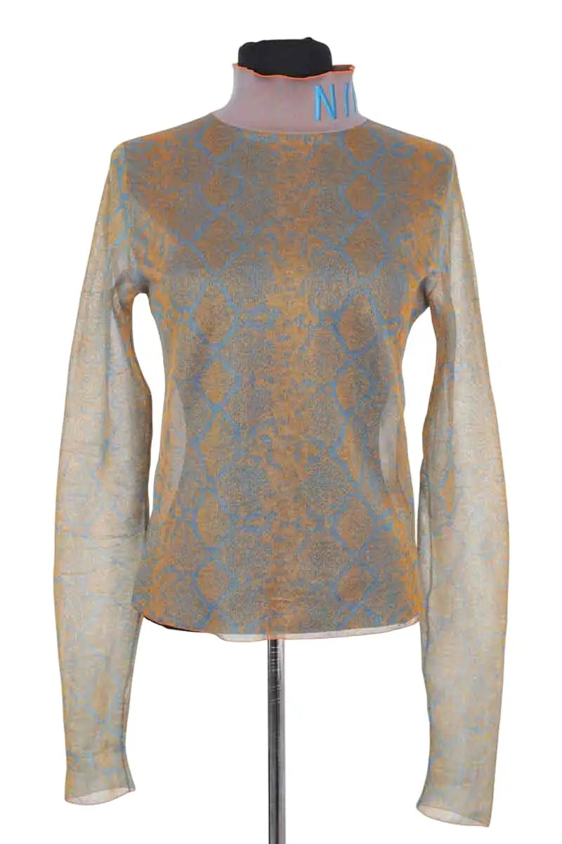 Top Nina Ricci Doré en Synthétique, taille S - Seconde Main