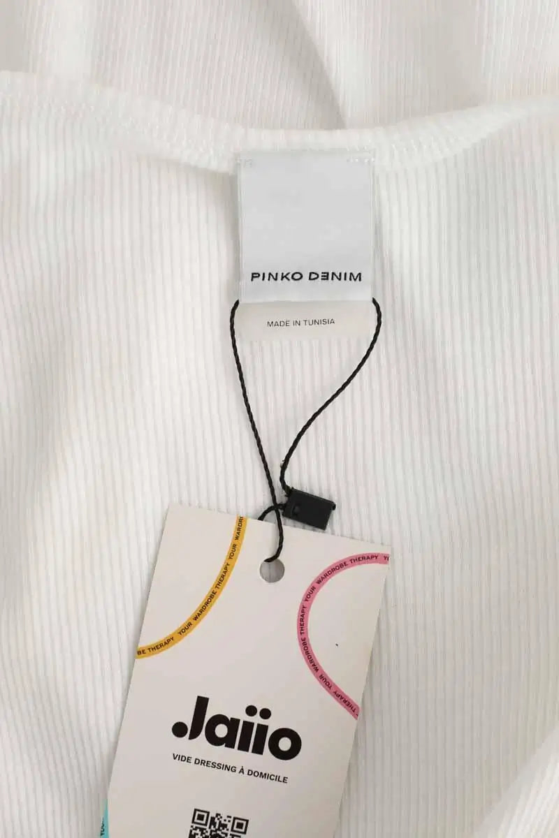 Top Pinko Blanc en Coton