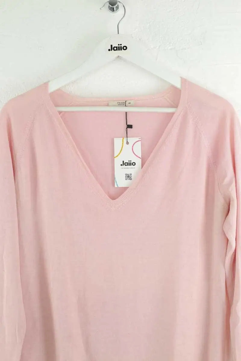 Top Prada Rose en Laine