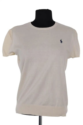 Top Ralph Lauren Ecru en Coton, taille M - Seconde Main