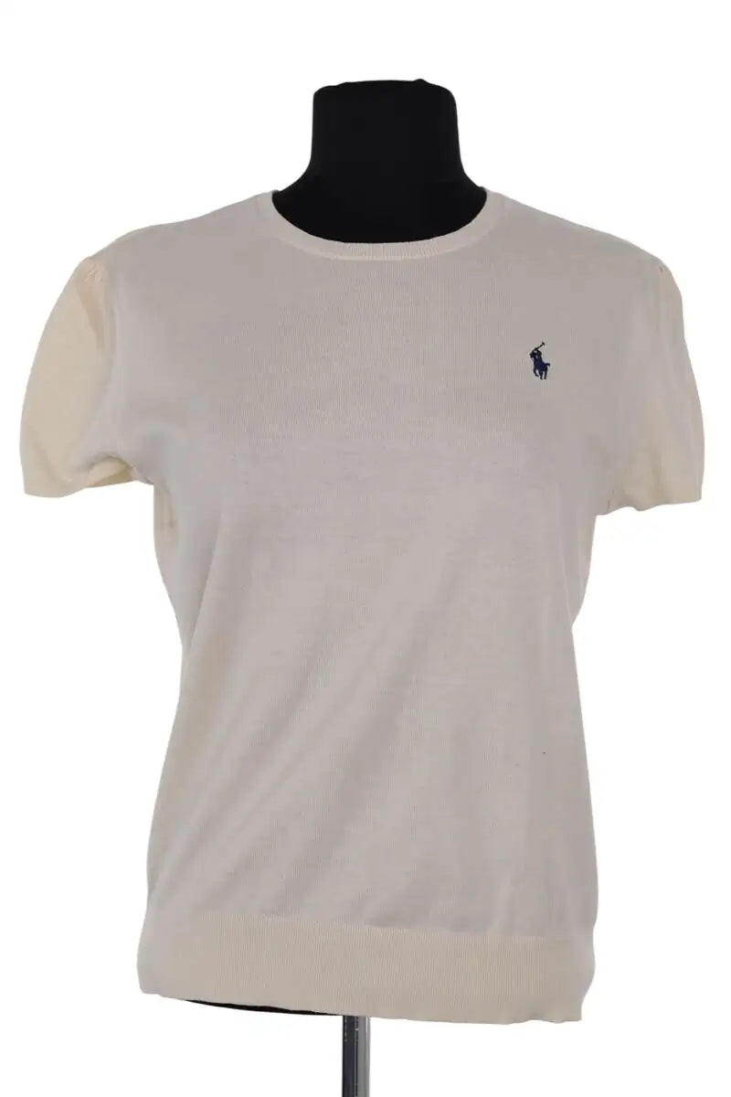 Top Ralph Lauren Ecru en Coton, taille M - Seconde Main