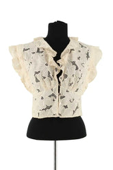 Top Sandro Beige en Coton, taille S - Seconde Main