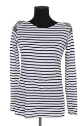 Top Sandro Blanc en Lin, taille S - Seconde Main