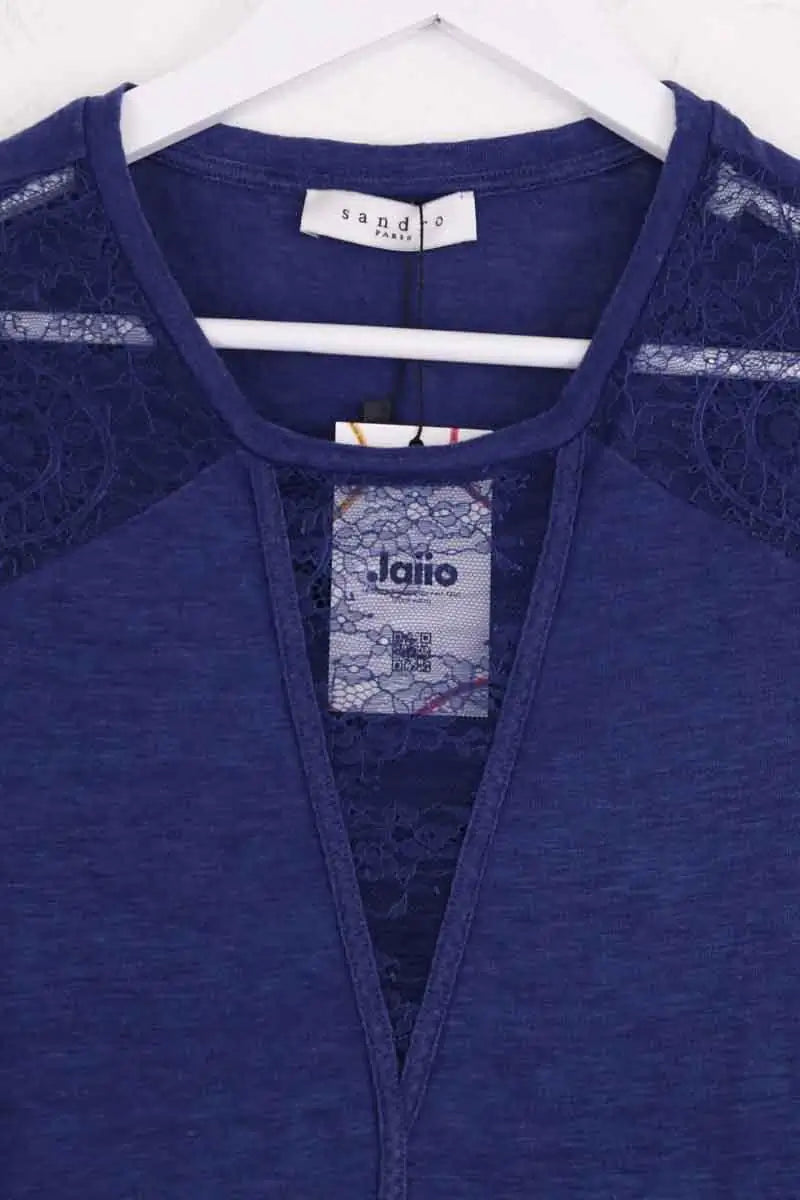 Top Sandro Bleu en Lin
