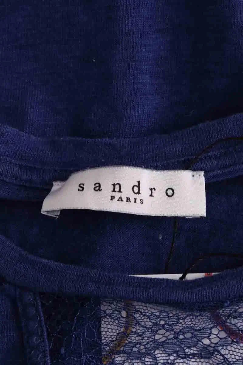 Top Sandro Bleu en Lin
