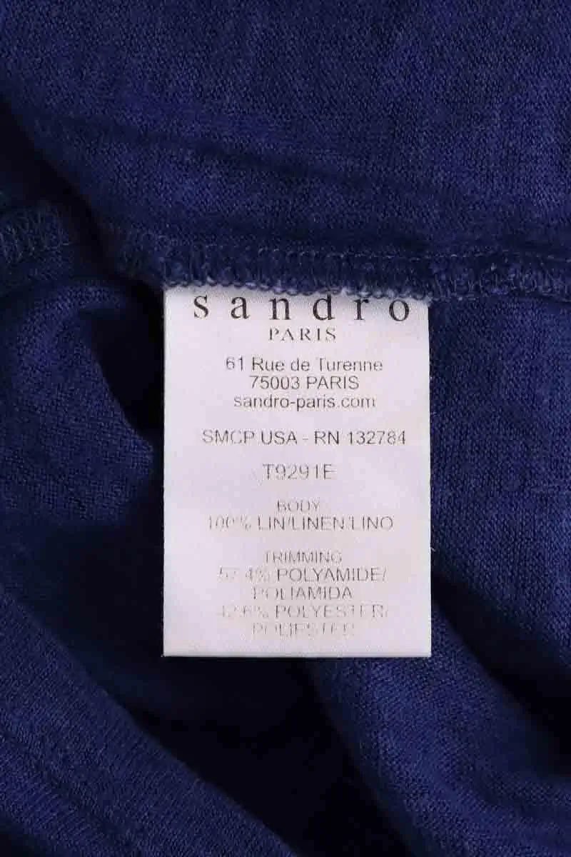 Top Sandro Bleu en Lin