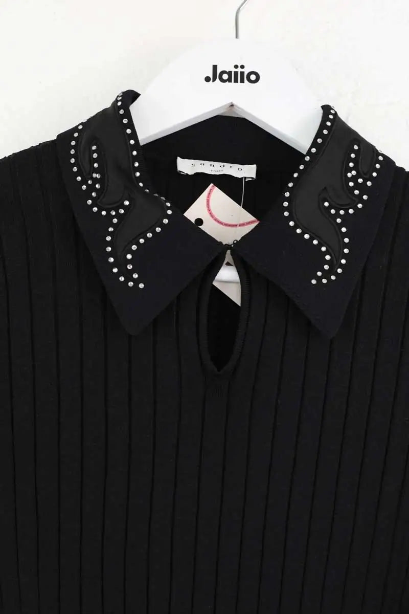 Top Sandro Noir en Viscose