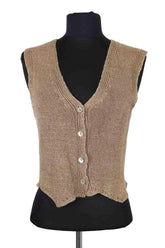 Top sans manche Agnès B. Marron en Synthétique, taille M - Seconde Main