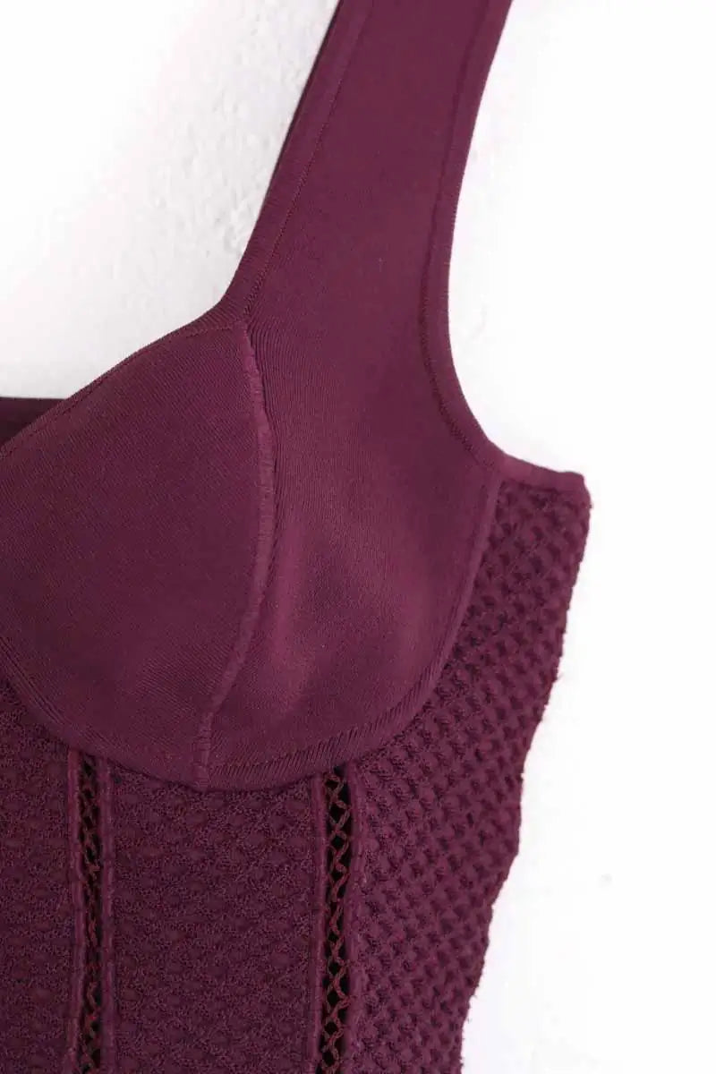 Top sans manche Alaïa Bordeaux en Synthétique