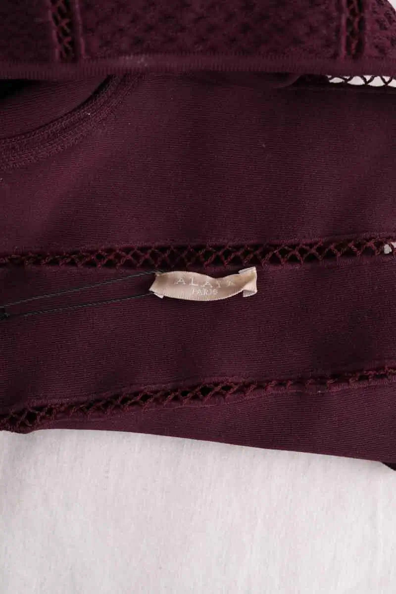 Top sans manche Alaïa Bordeaux en Synthétique