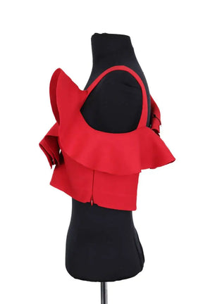 Top sans manche Alexander McQueen Rouge en Synthétique