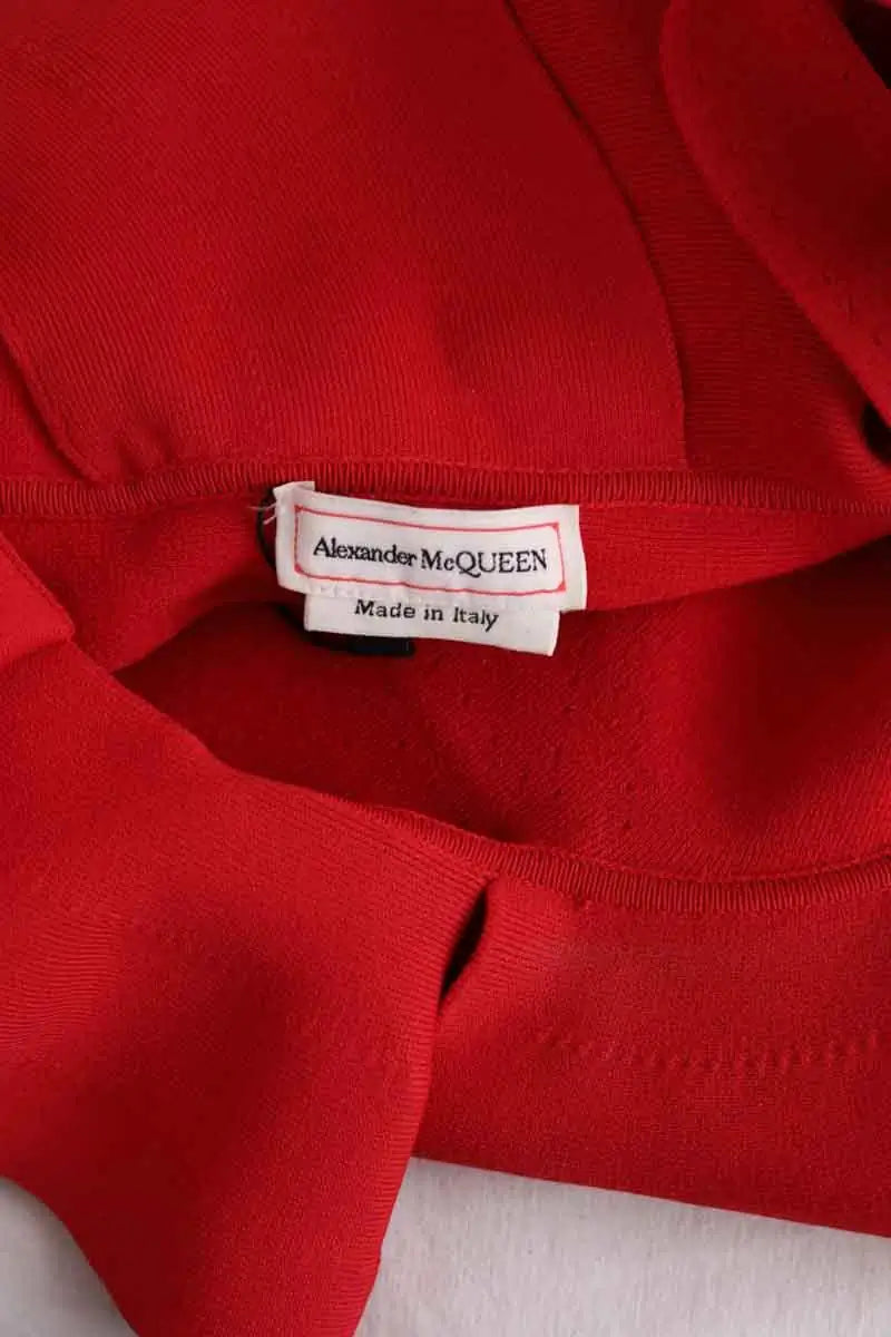 Top sans manche Alexander McQueen Rouge en Synthétique