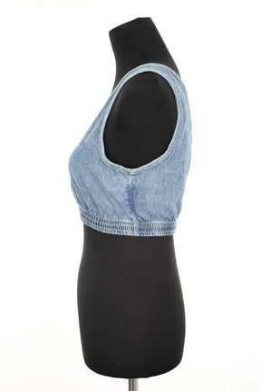 Top sans manche American Vintage Bleu en Coton