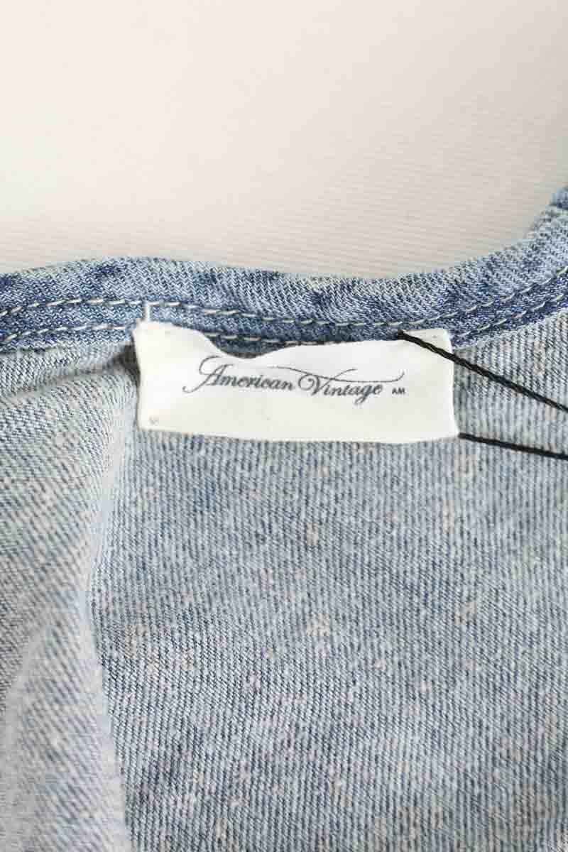 Top sans manche American Vintage Bleu en Coton