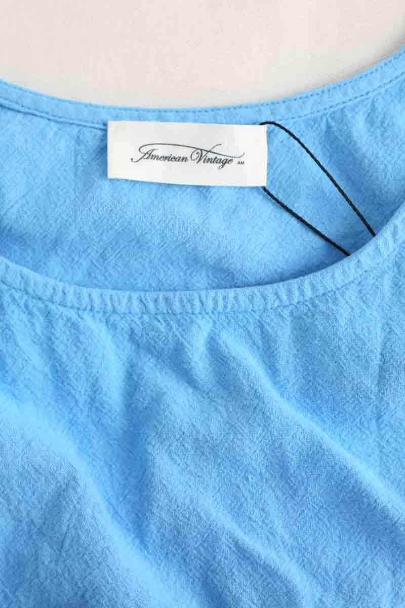 Top sans manche American Vintage Bleu en Coton