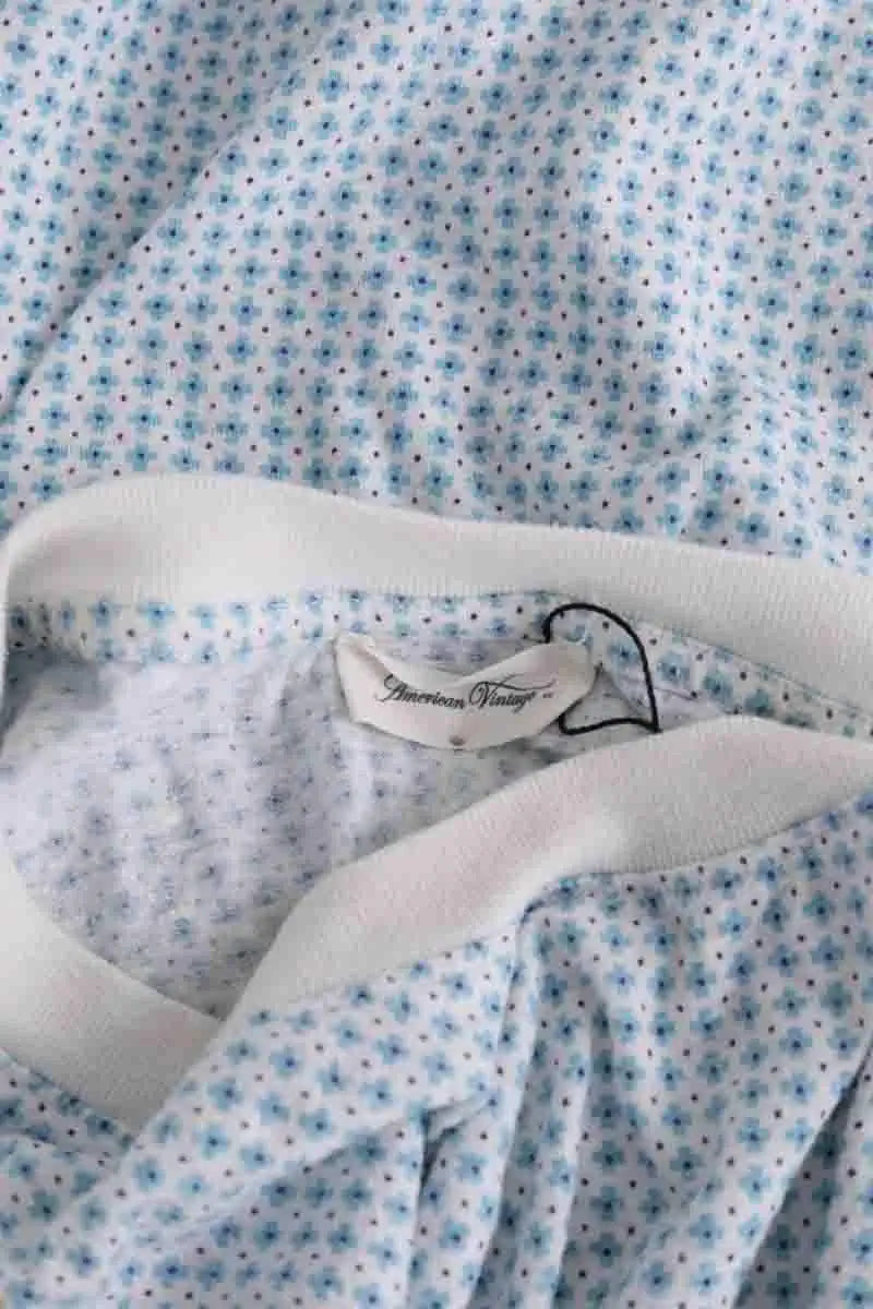 Top sans manche American Vintage Bleu en Coton