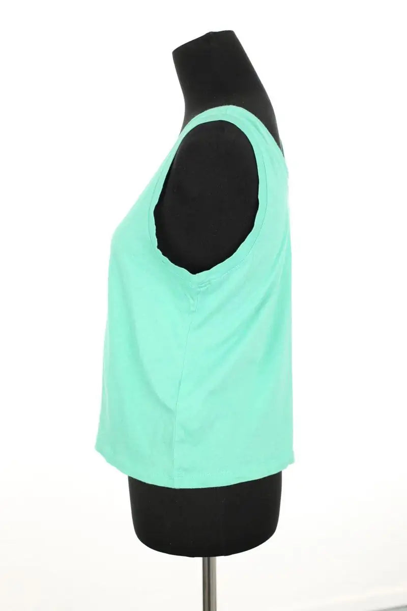 Top sans manche American Vintage Vert en Coton
