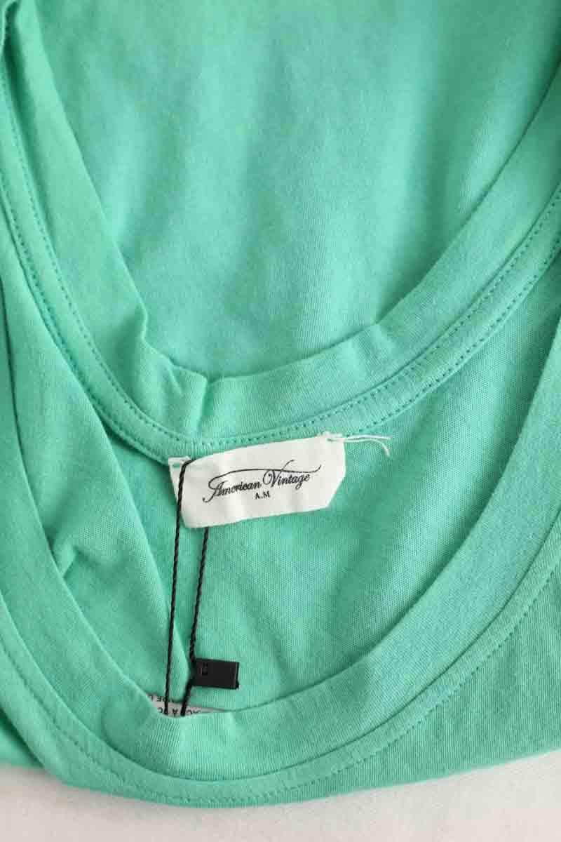 Top sans manche American Vintage Vert en Coton